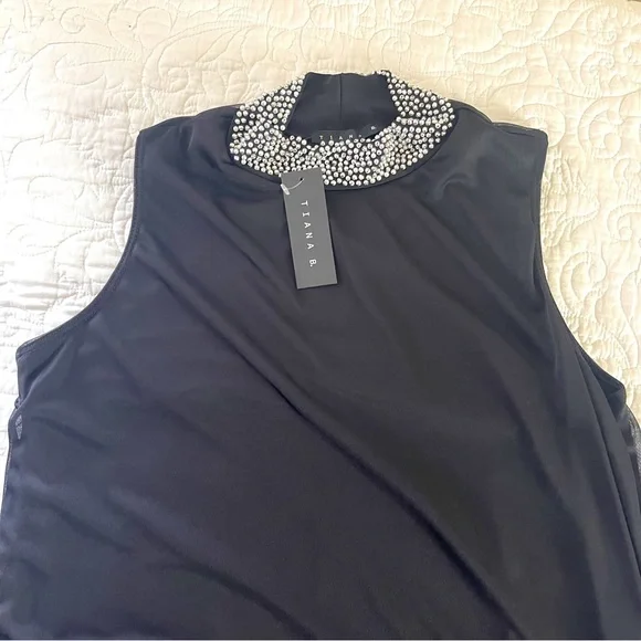 Tiana B Plus Size Jewel Neck Black Sleeveless Dress Size 1x - Picture 6 of 6